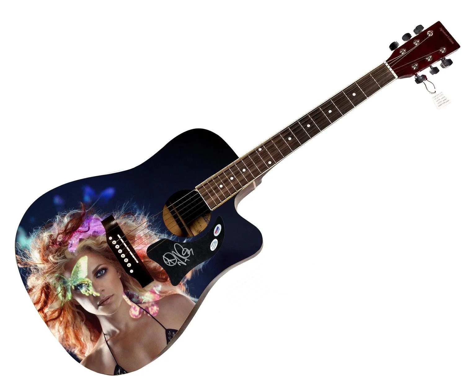 Nikka Costa Signed 1:1 Signature Edition Graphics Photo Guitar ACOA PSA, image 3