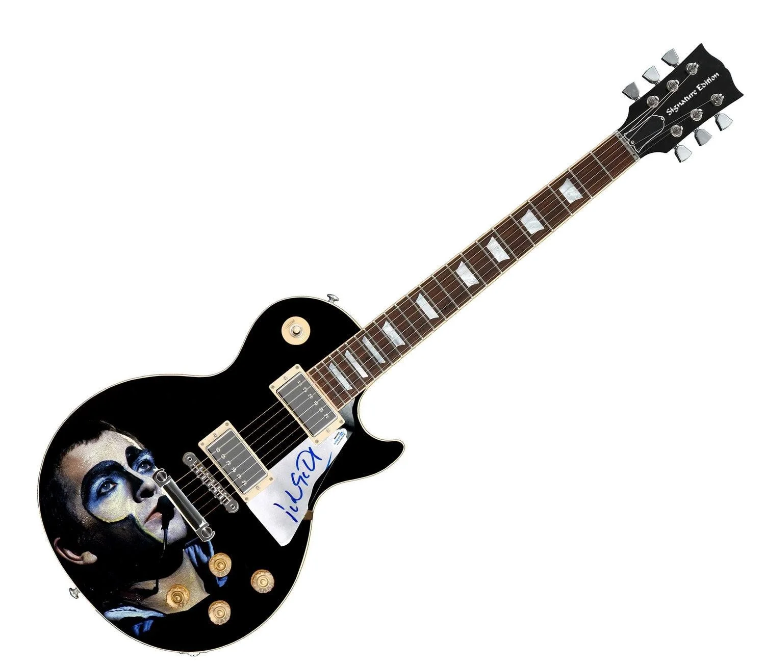 Peter Gabriel Signed Autographed Graphics Photo Guitar ACOA, image 3