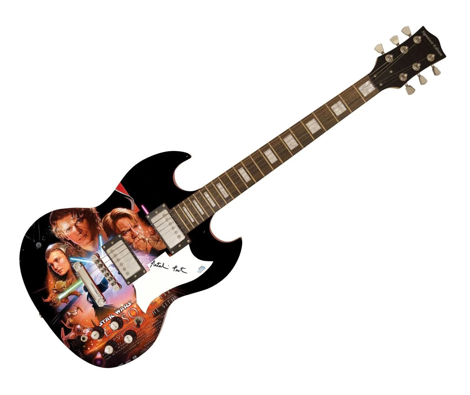Natalie Portman Autographed Star Wars Episode III 3 Poster Photo Guitar ACOA, изображение 3