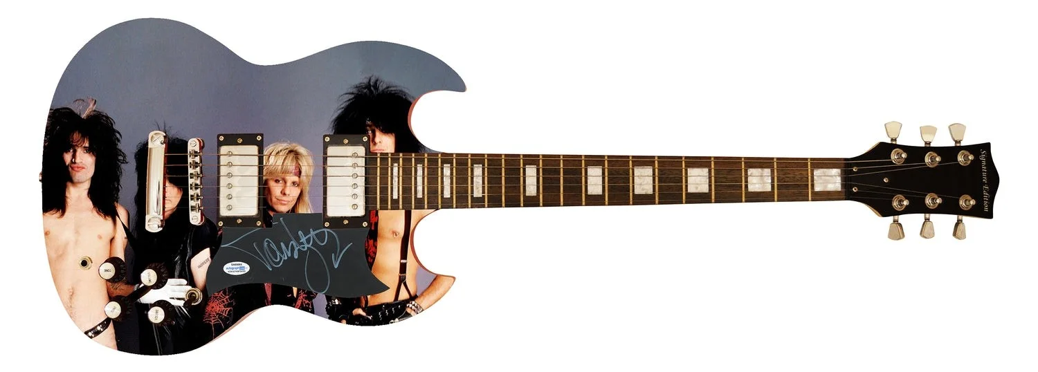 Motley Crue Tommy Lee Signed Autographed Custom Photo Graphics Guitar ACOA ACOA, изображение 2
