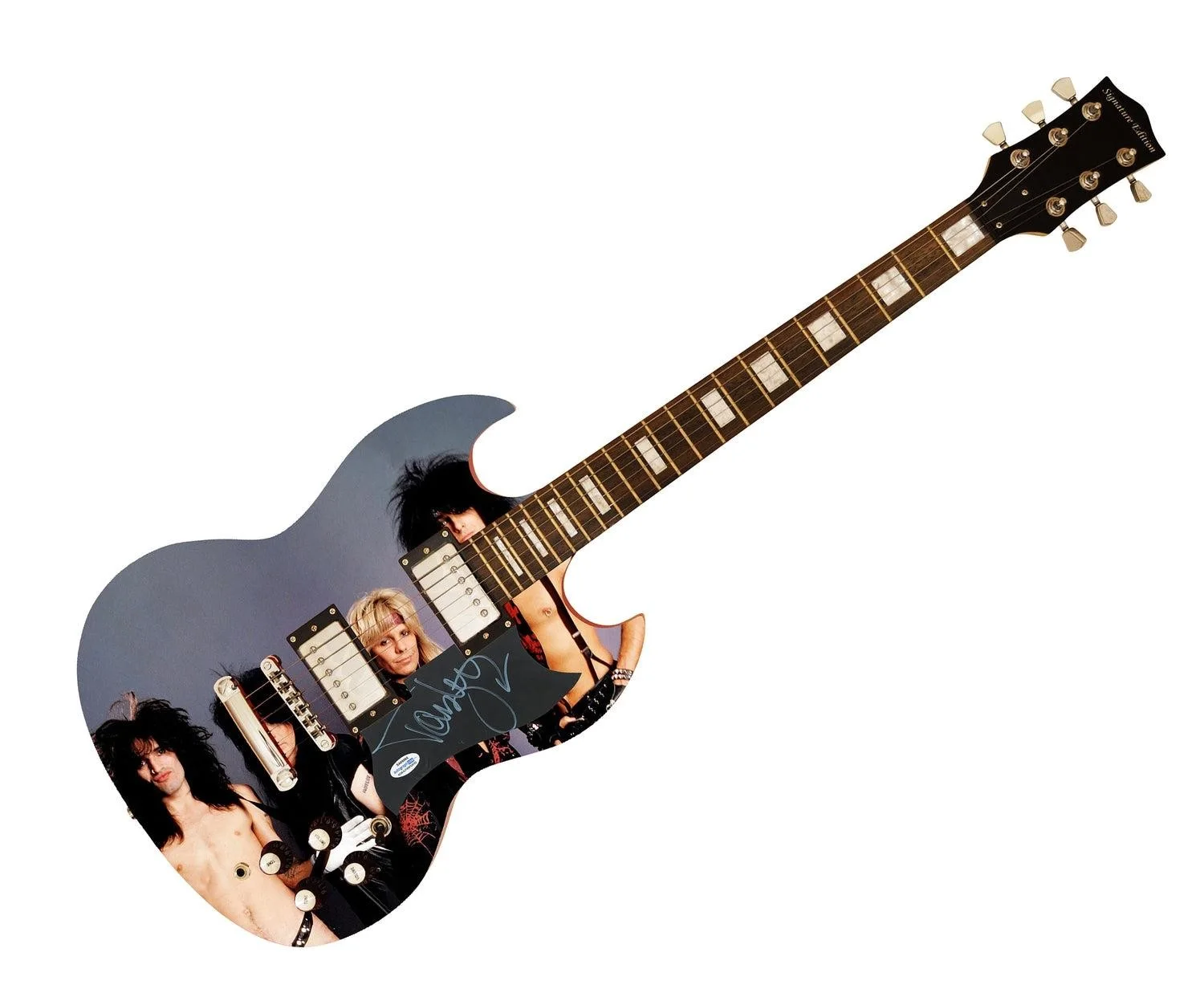 Motley Crue Tommy Lee Signed Autographed Custom Photo Graphics Guitar ACOA ACOA, изображение 3