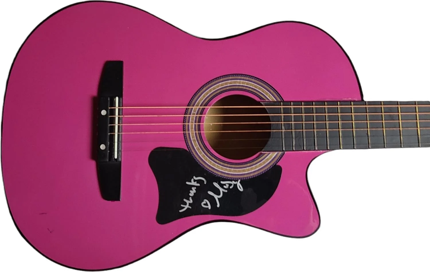 Mindy Smith Signed Pink Acoustic/Electric Guitar UACC AFTAL RACC TS, изображение 2