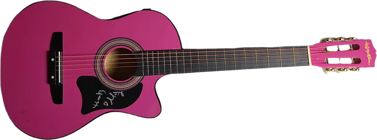 Mindy Smith Signed Pink Acoustic/Electric Guitar UACC AFTAL RACC TS, изображение 3