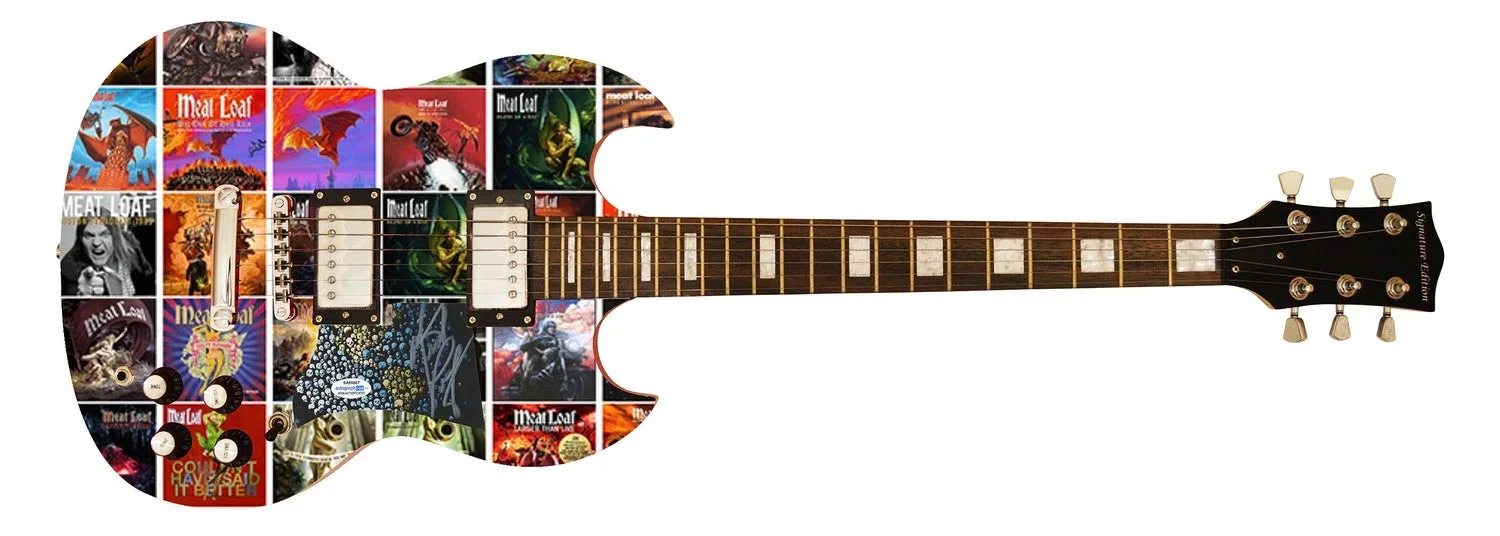 Meat Loaf Signed Autographed Custom Photo Graphics Guitar ACOA ACOA, image 2