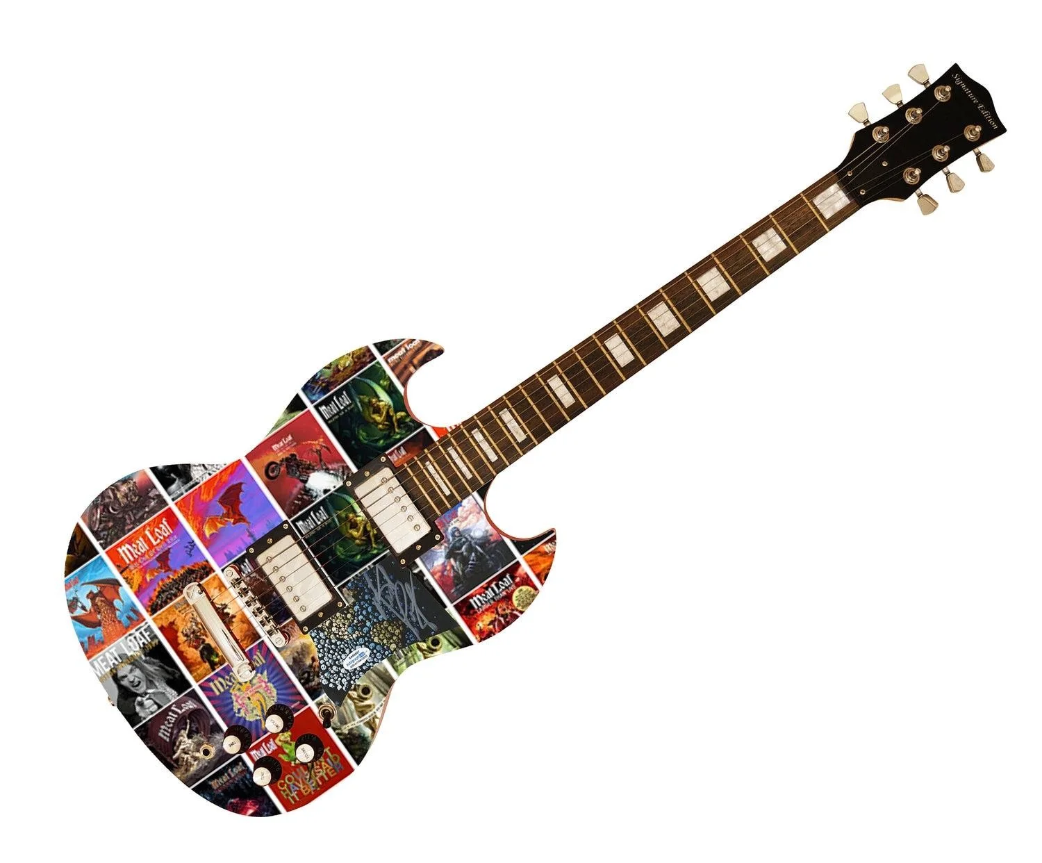 Meat Loaf Signed Autographed Custom Photo Graphics Guitar ACOA ACOA, image 3