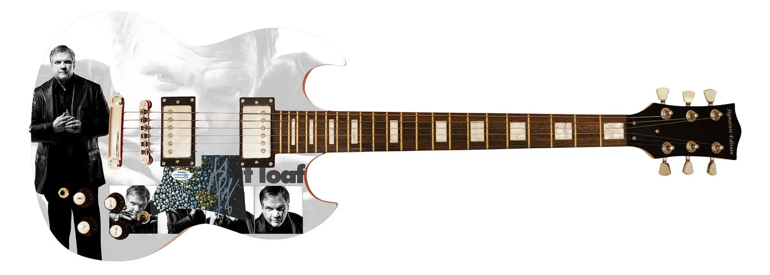 Meat Loaf Signed Autographed Custom Photo Graphics Guitar ACOA ACOA, image 2