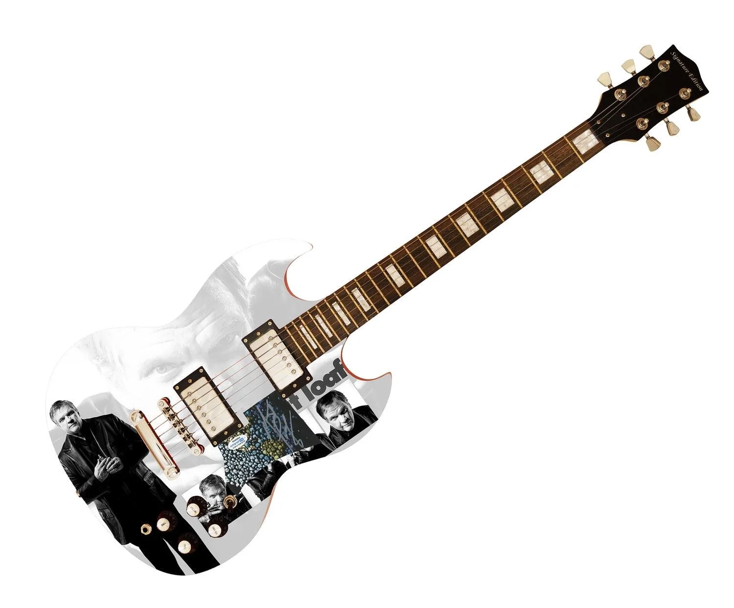Meat Loaf Signed Autographed Custom Photo Graphics Guitar ACOA ACOA, image 3