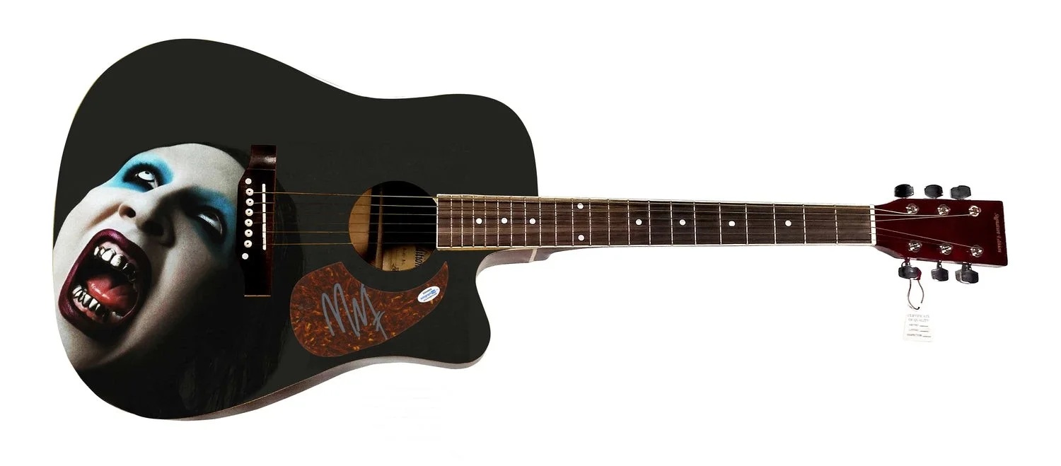 Marilyn Manson Signed Autographed Acoustic Graphics Guitar ACOA ACOA, изображение 2