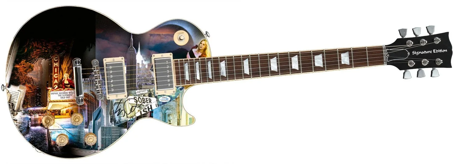 Liz Phair Soberish Signed Autographed 1/1 Custom Graphics Photo Guitar ACOA, image 2