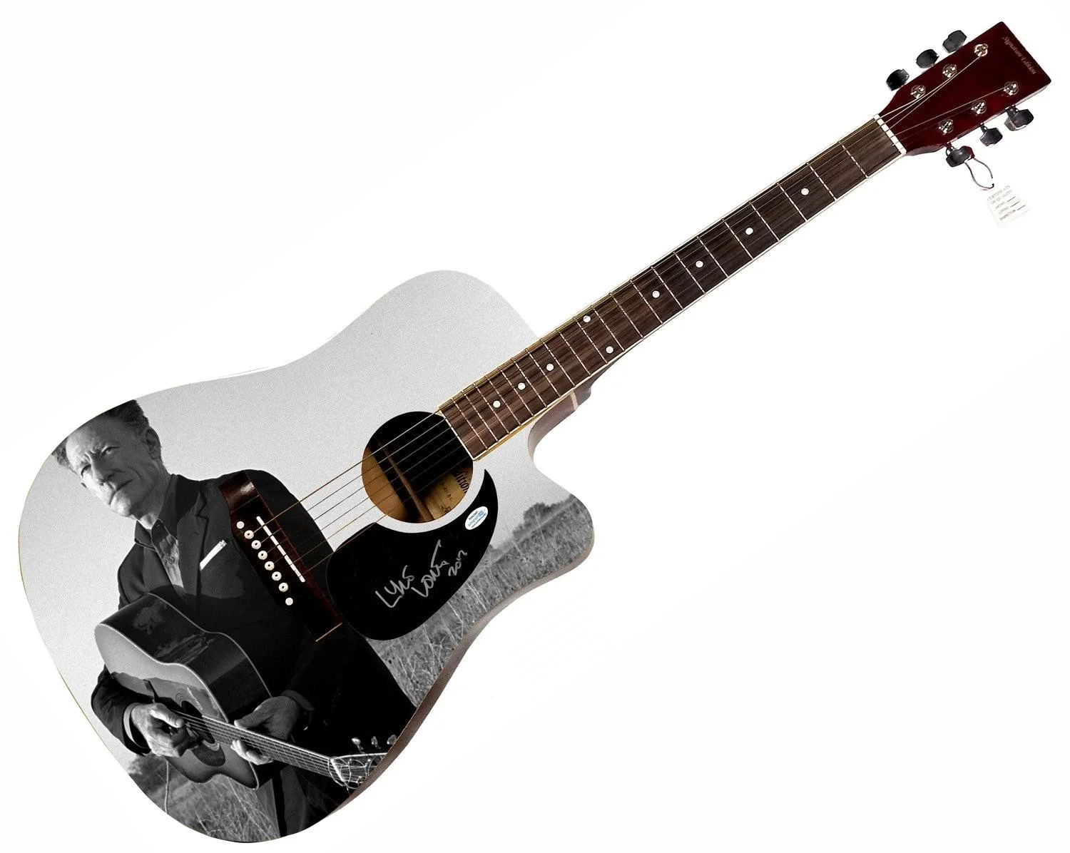 Lyle Lovett Signed Custom Graphics 1/1 Acoustic Guitar ACOA, изображение 3