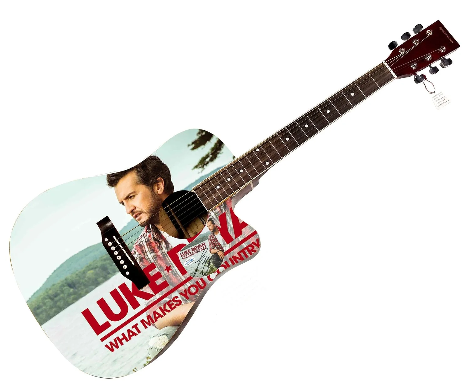 Luke Bryan What Makes You Country Tour Autographed Custom Photo Graphics Guitar, image 2
