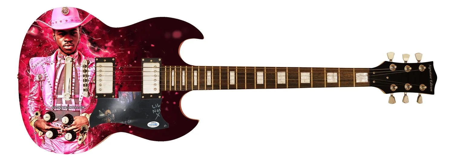 Lil Nas X Signed Autographed Custom Photo Graphics Guitar ACOA ACOA, image 2