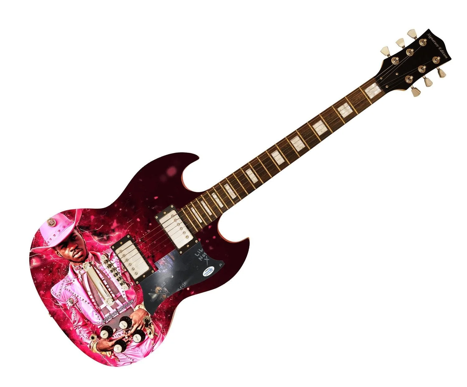 Lil Nas X Signed Autographed Custom Photo Graphics Guitar ACOA ACOA, image 3