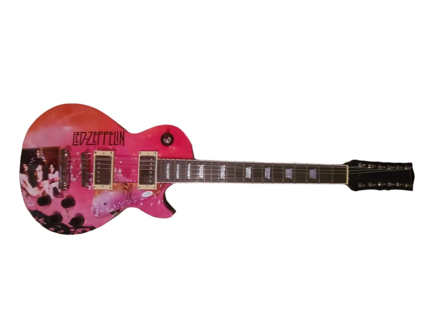 Led Zeppelin Jimmy Page Signed Custom Graphics Photo Guitar Lp Cd Album, изображение 2