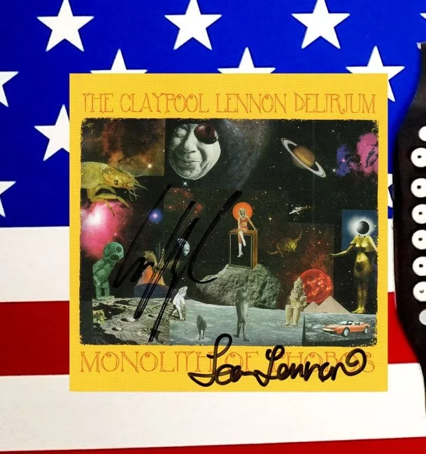 Les Claypool Sean Lennon Autographed Monolith Of Phobos USA Acoustic Guitar RD C, изображение 2