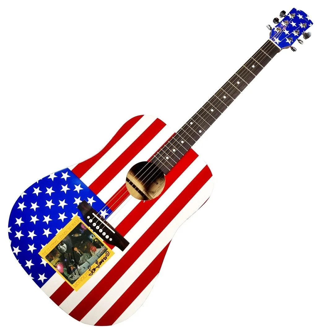 Les Claypool Sean Lennon Autographed Monolith Of Phobos USA Acoustic Guitar RD C, изображение 3