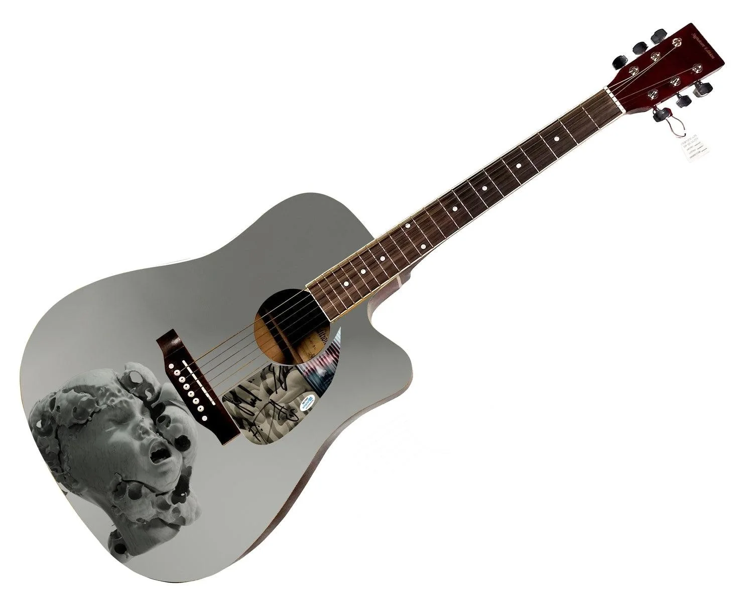 KoRn Requiem Signed Custom Graphics Photo Guitar ACOA, image 3