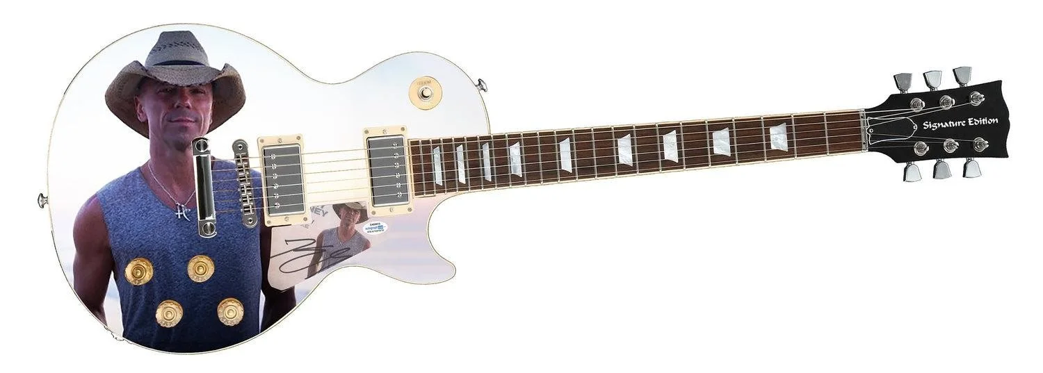 Kenny Chesney Signed Autographed Custom Photo Graphics Guitar ACOA ACOA, изображение 3