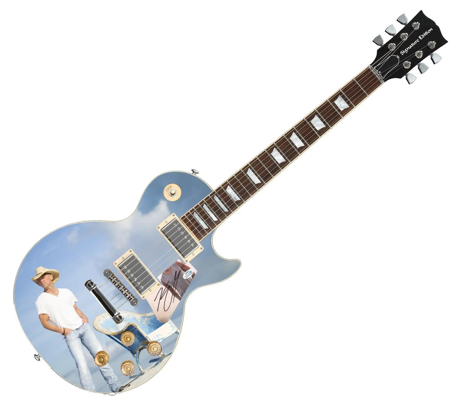 Kenny Chesney Signed Epiphone 1/1 Custom Graphics Guitar ACOA, image 3