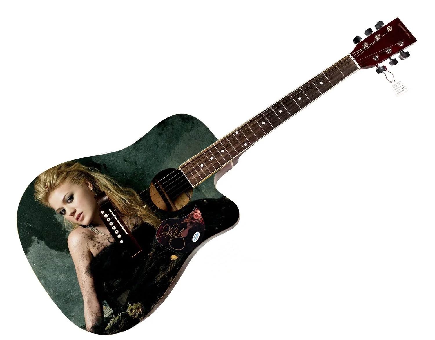Kelly Clarkson Signed Graphics Acoustic Guitar ACOA, image 2
