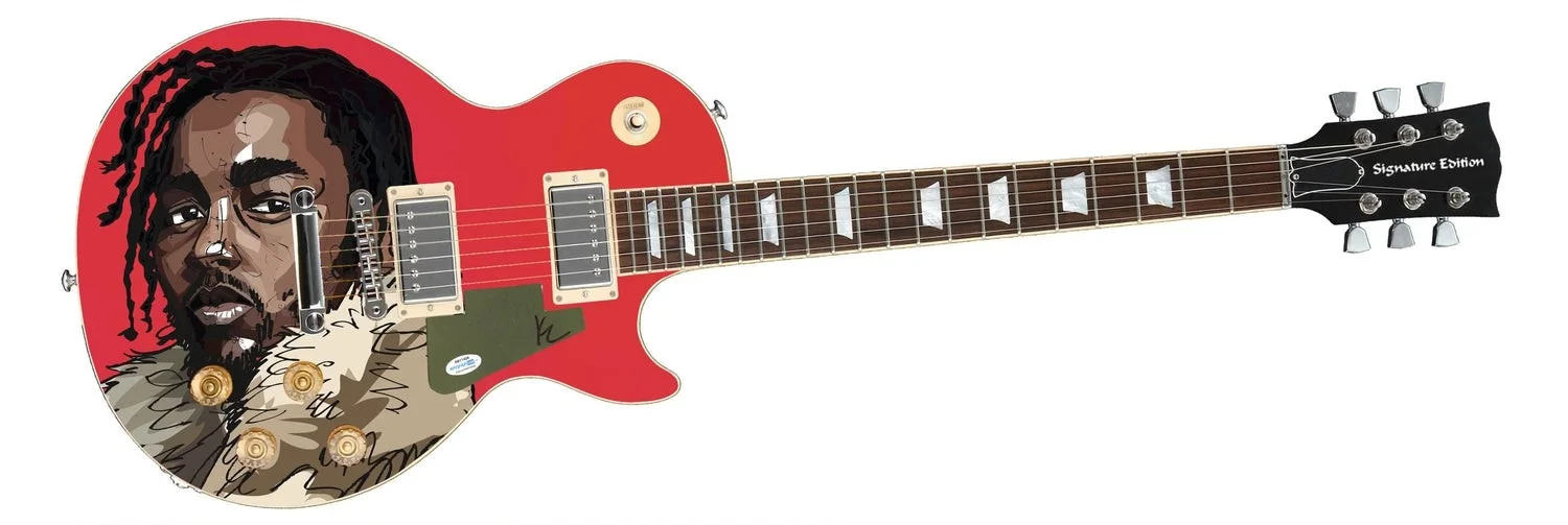 Kendrick Lamar Signed Autographed Custom Photo Graphics Guitar ACOA, image 2