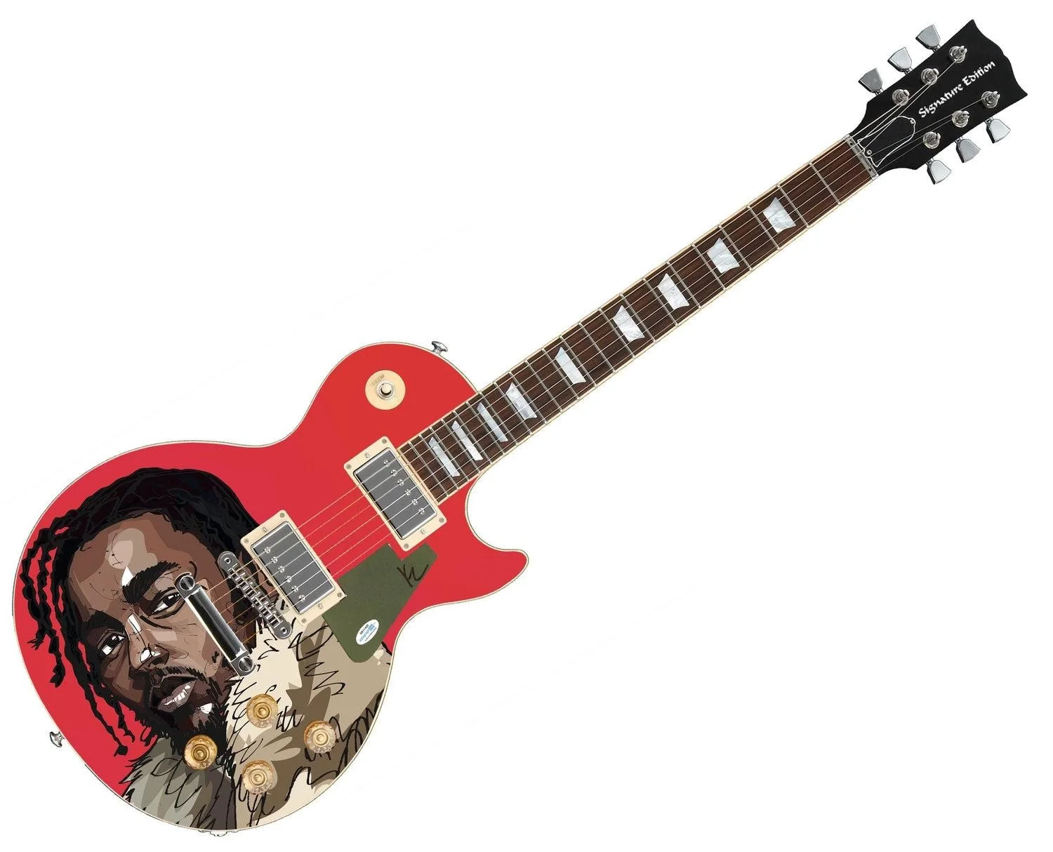 Kendrick Lamar Signed Autographed Custom Photo Graphics Guitar ACOA, image 3