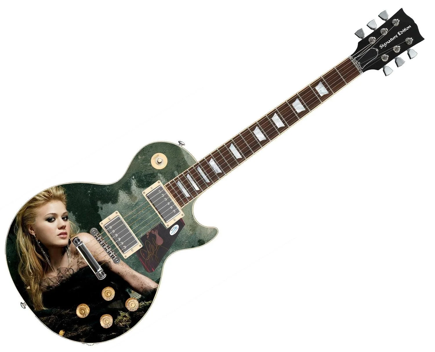 Kelly Clarkson Signed Autographed Custom Photo Graphics Guitar ACOA, image 3