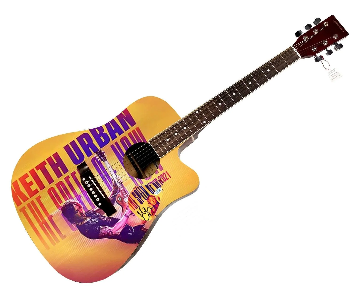 Keith Urban Signed Autographed Custom Graphics Photo Guitar ACOA, image 3