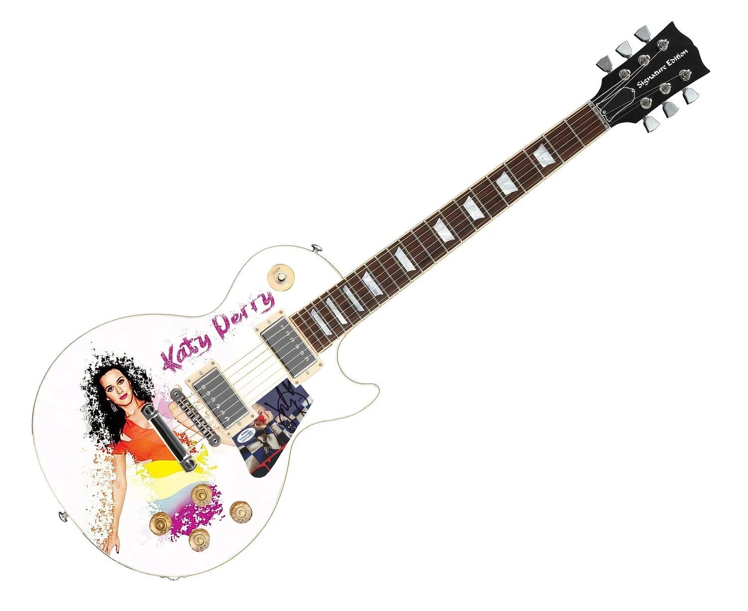 Katy Perry Smile Signed Autographed Custom Photo Graphics Guitar ACOA ACOA, image 2