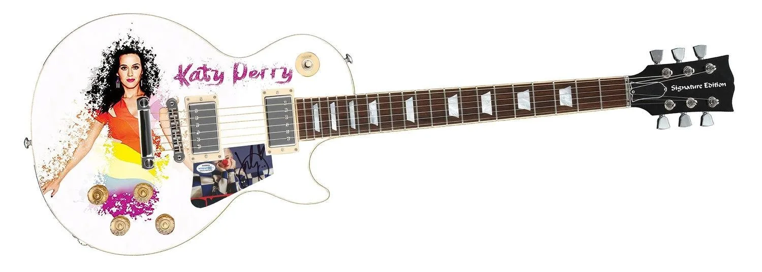 Katy Perry Smile Signed Autographed Custom Photo Graphics Guitar ACOA ACOA, image 3