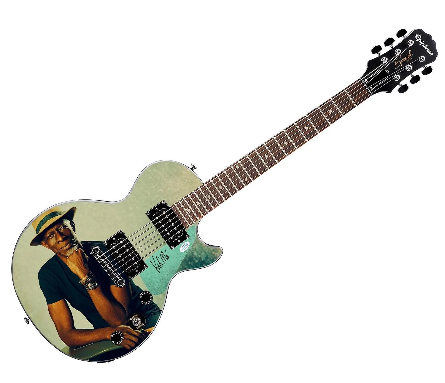Keb Mo Signed Epiphone 1/1 Custom Graphics Guitar ACOA JSA, image 3