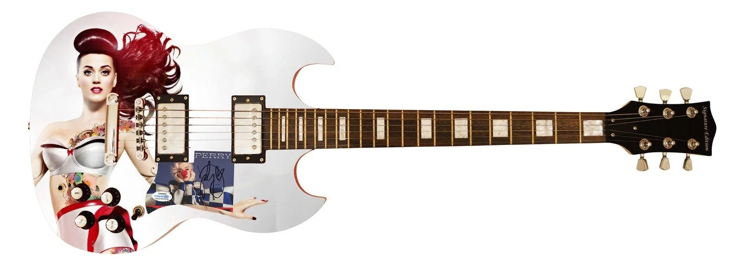 Katy Perry Smile Signed Autographed Custom Photo Graphics Guitar ACOA ACOA, image 2