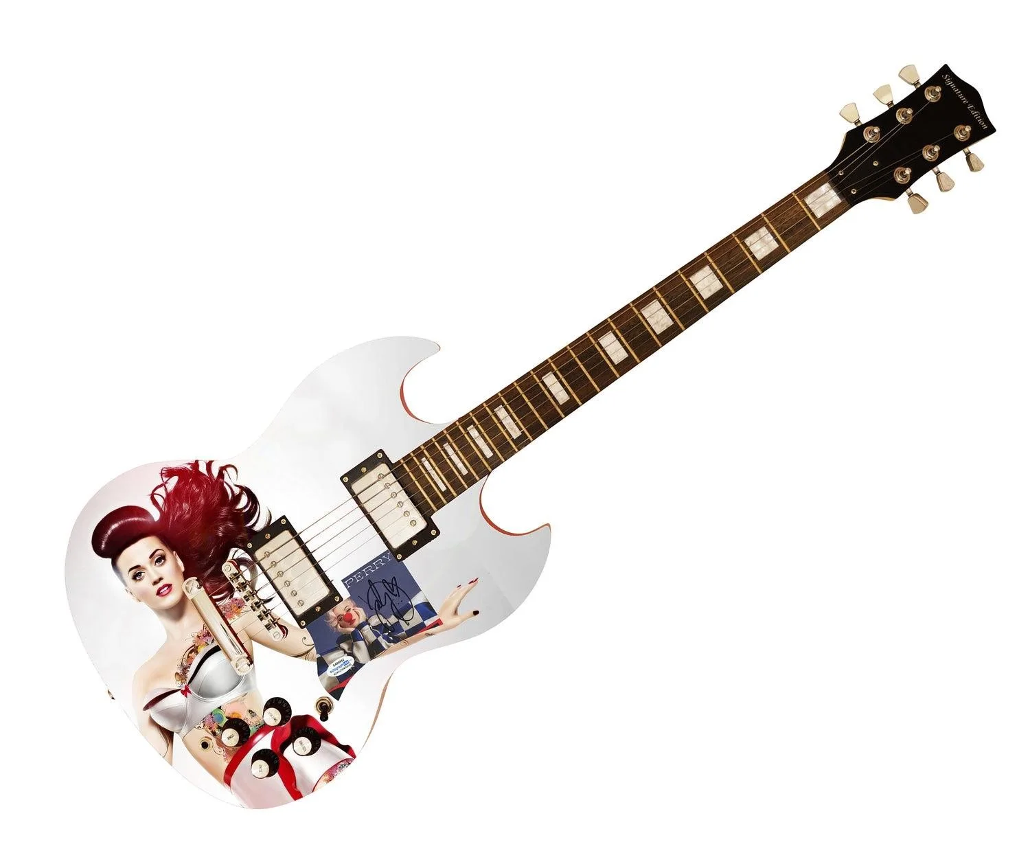 Katy Perry Smile Signed Autographed Custom Photo Graphics Guitar ACOA ACOA, image 3
