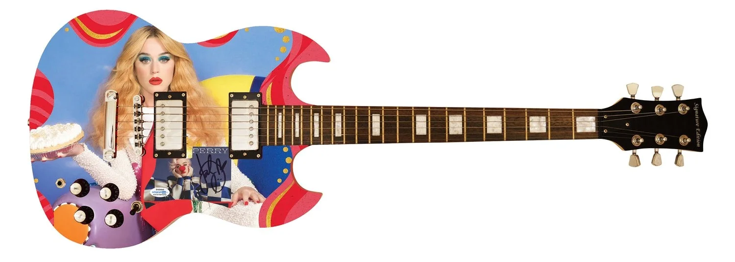 Katy Perry Smile Signed Autographed Custom Photo Graphics Guitar ACOA ACOA, image 2