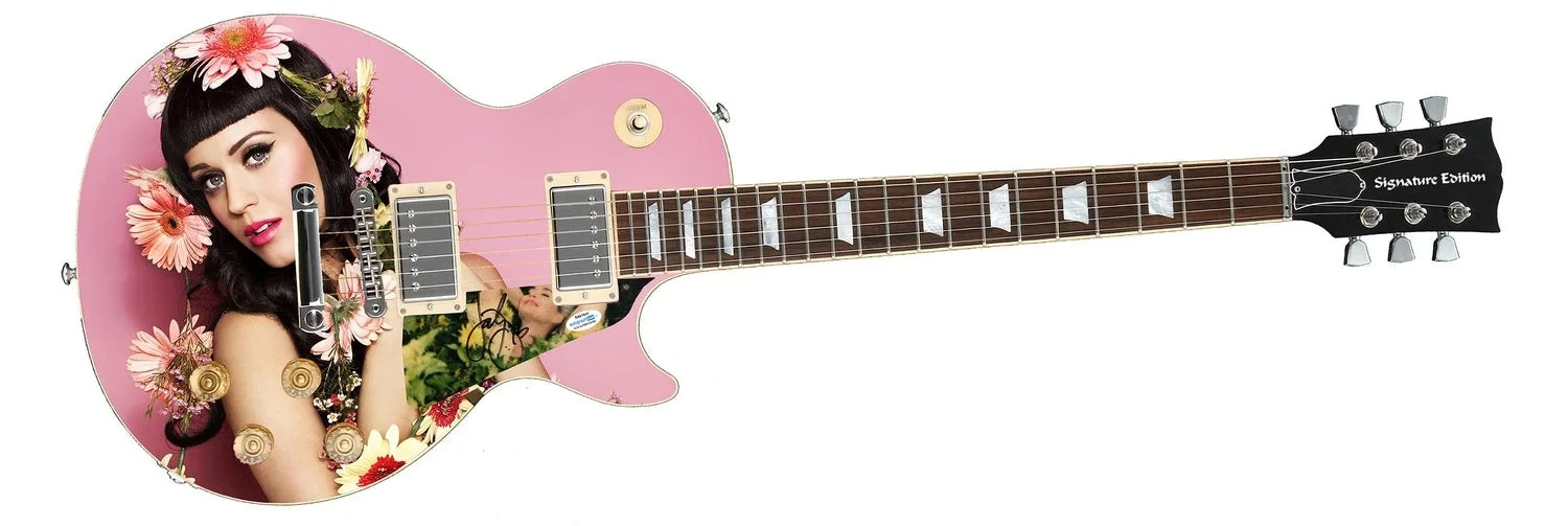 Katy Perry Signed Custom Graphics Photo Guitar Lp Cd Album ACOA JSA, изображение 2