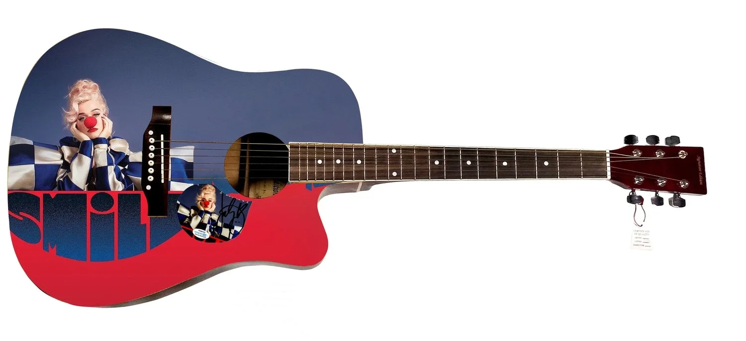 Katy Perry Signed 1/1 Custom Graphics Acoustic Guitar ACOA, image 2