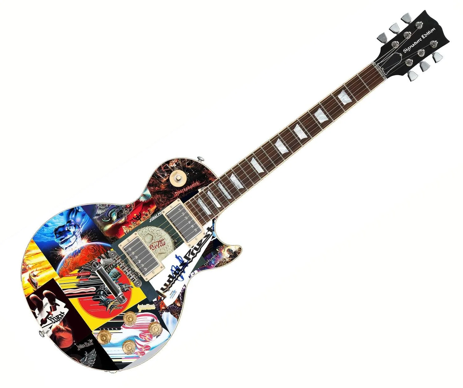 Judas Priest Rob Halford Signed Autographed Graphics Photo Guitar ACOA, image 3