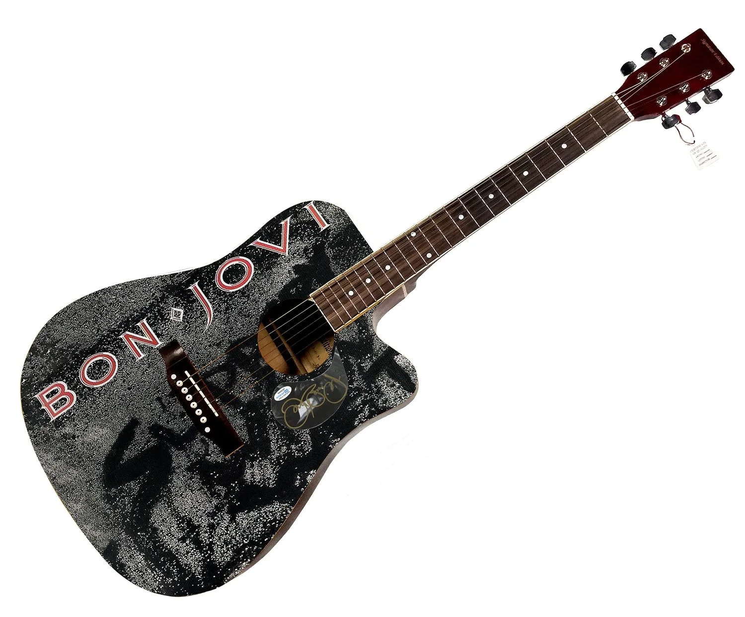 Jon Bon Jovi Slippery When Wet Signed Autographed Custom Photo Graphics Guitar A, image 2