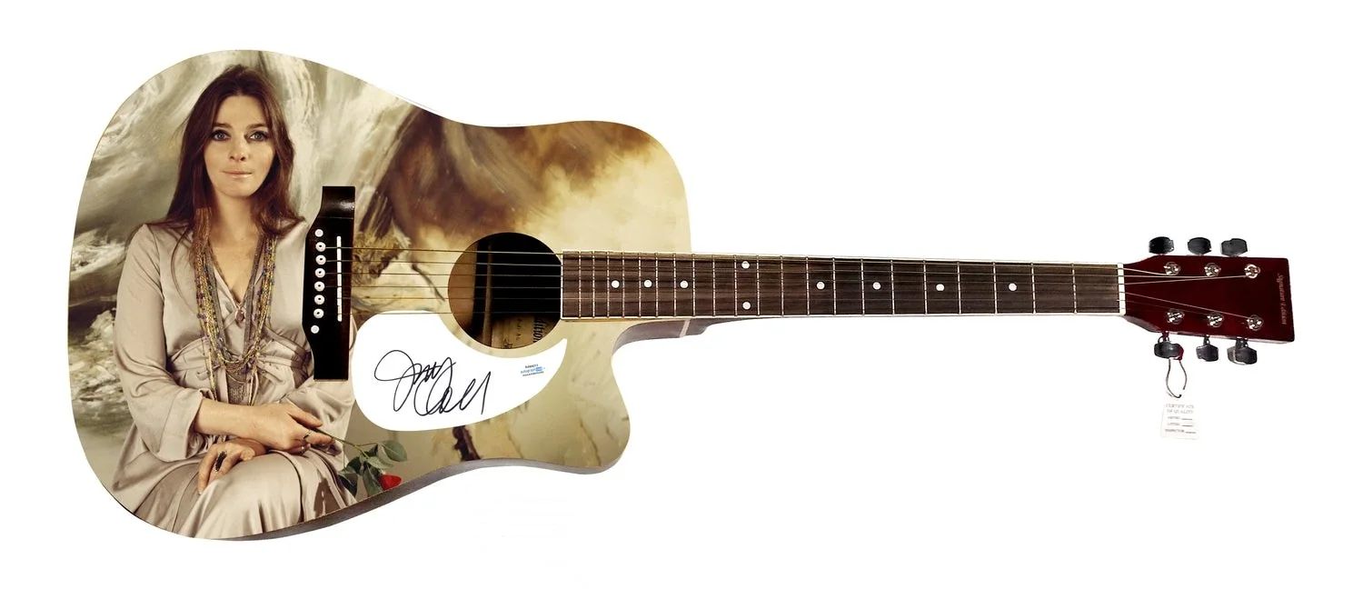 Judy Collins Signed 1:1 Signature Edition Graphics Photo Guitar ACOA, изображение 2