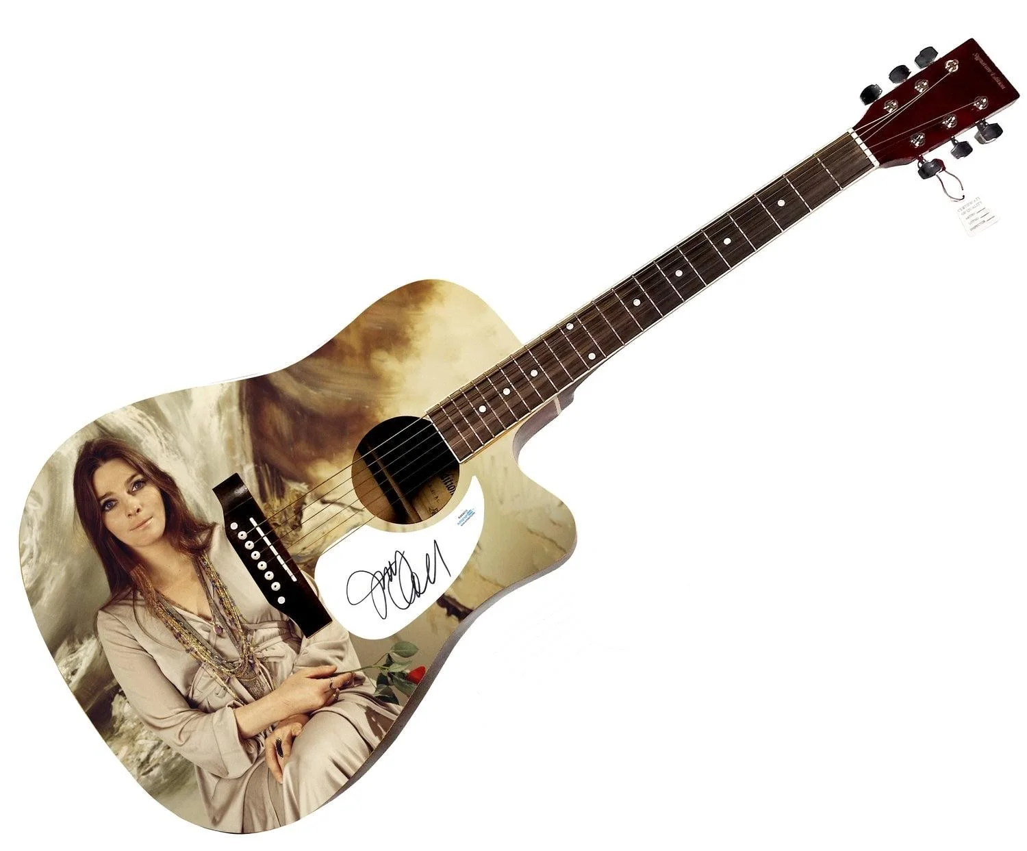 Judy Collins Signed 1:1 Signature Edition Graphics Photo Guitar ACOA, изображение 3