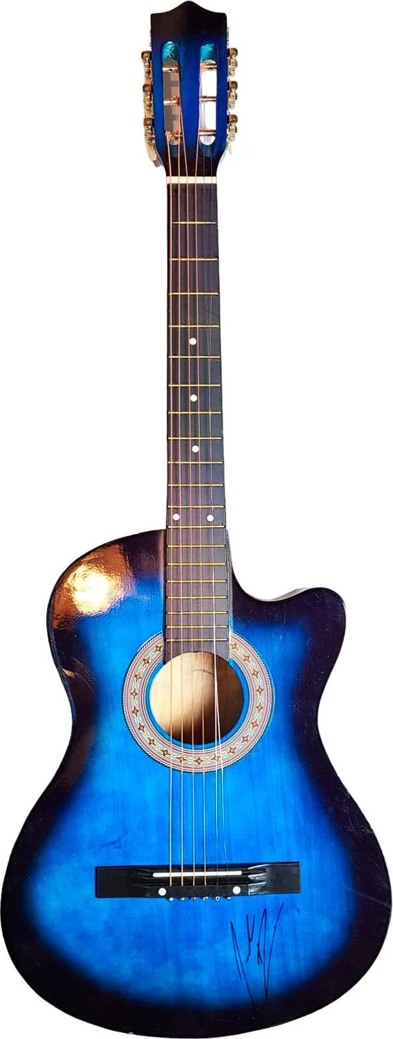 Jordan Davis Signed Placid Blue Acoustic Guitar, image 2