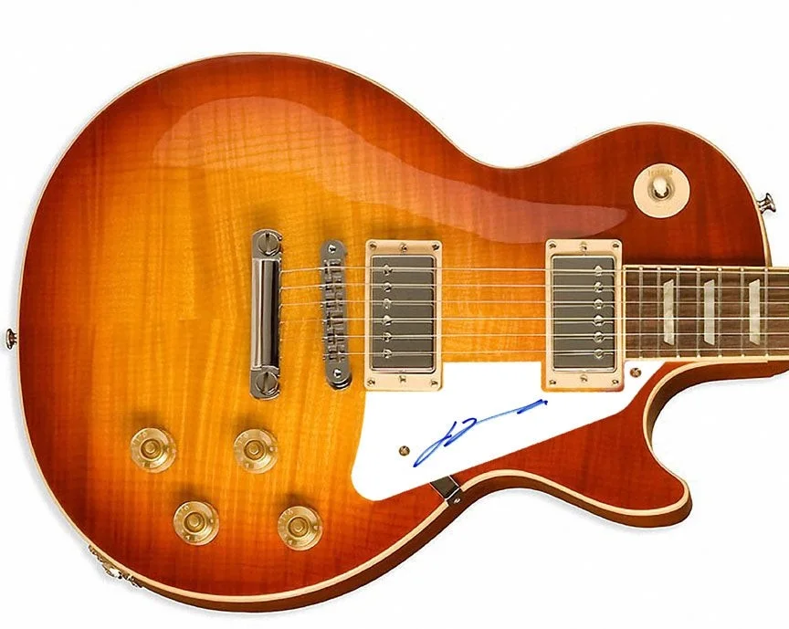 John Travolta Signed Autographed Sunburst Guitar, image 2