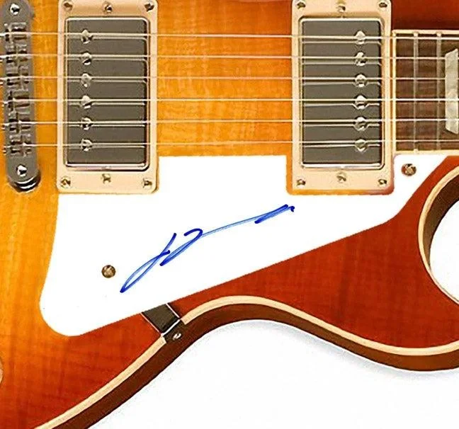 John Travolta Signed Autographed Sunburst Guitar, image 3