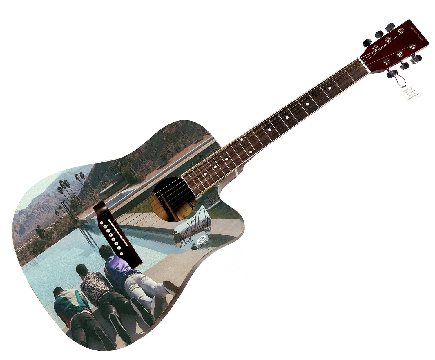 Jonas Brothers Happiness Begins Signed Custom Photo Graphics Guitar ACOA, изображение 2