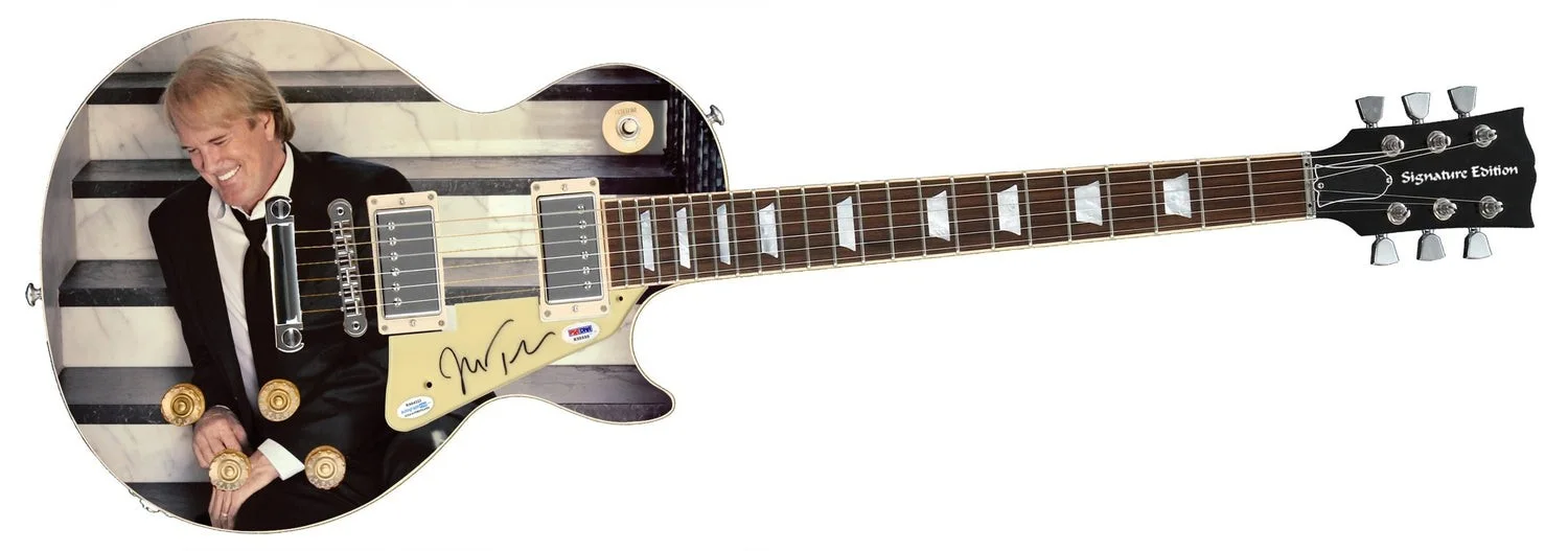 John Tesh Signed Autographed Custom Graphics Photo Guitar ACOA, image 2