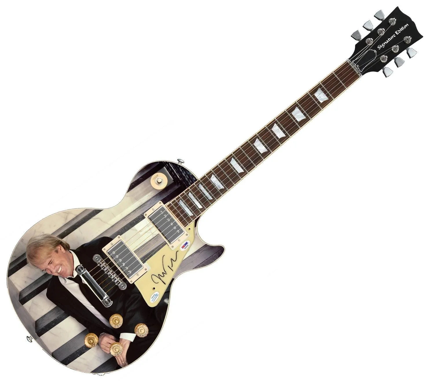 John Tesh Signed Autographed Custom Graphics Photo Guitar ACOA, image 3