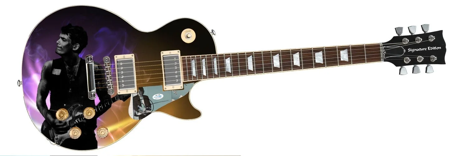 John Mayer Epiphone Autographed Custom Photo Graphics Guitar ACOA, image 2