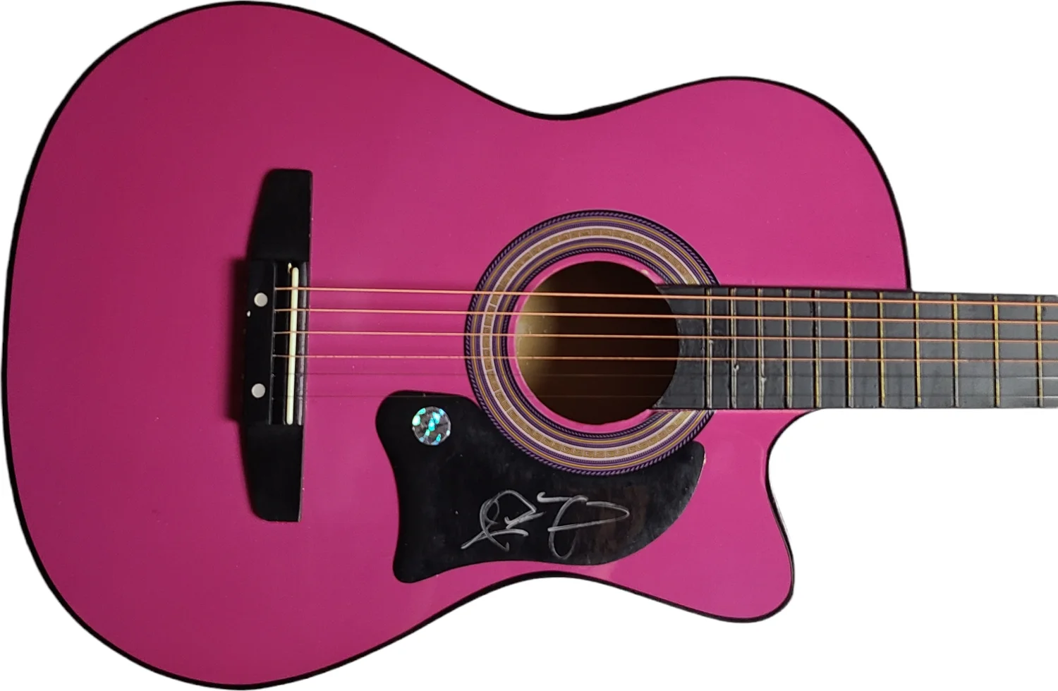 Jo Dee Messina Signed Pink Acoustic/Electric Guitar UACC AFTAL RACC TS, изображение 3