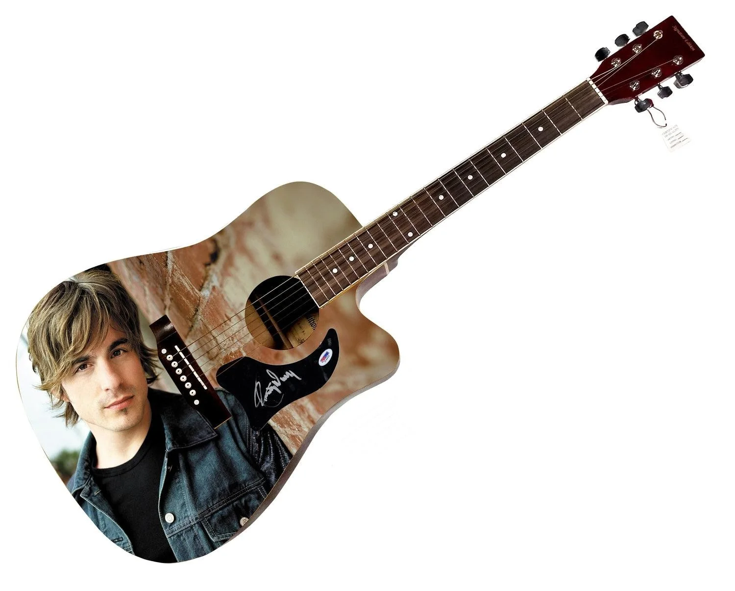 Jimmy Wayne Signed 1/1 Custom Graphics Photo Guitar PSA, image 3