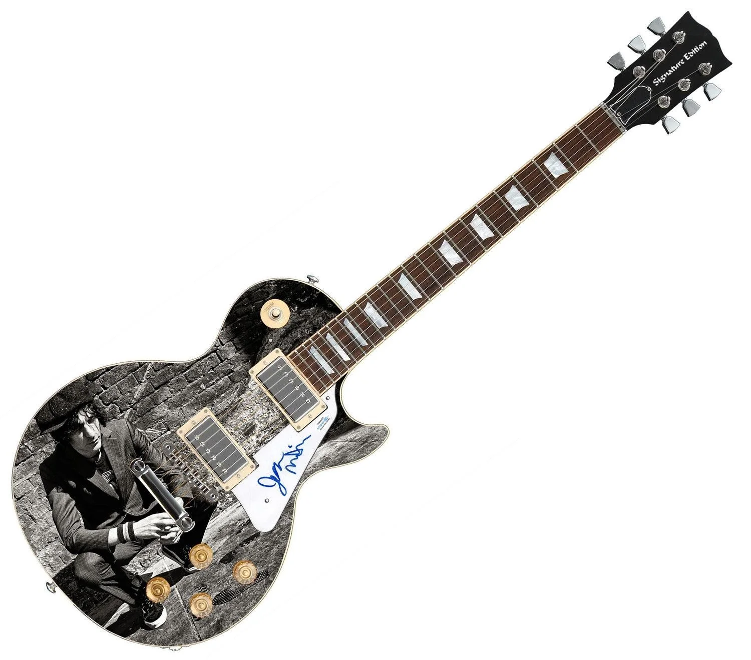 Jesse Malin Signed Autographed 1/1 Custom Graphics Photo Guitar ACOA, image 3